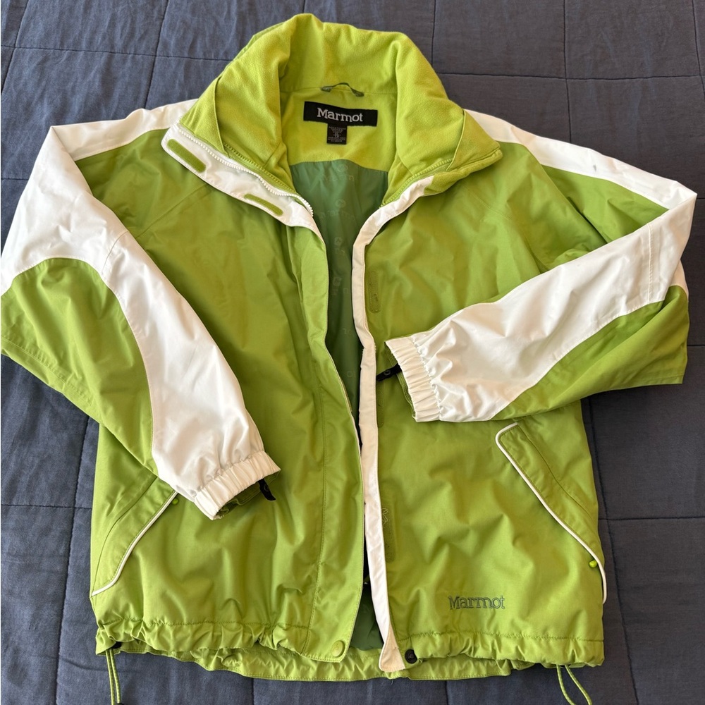 Marmot Women’s XL Lime and White ski jacket shell